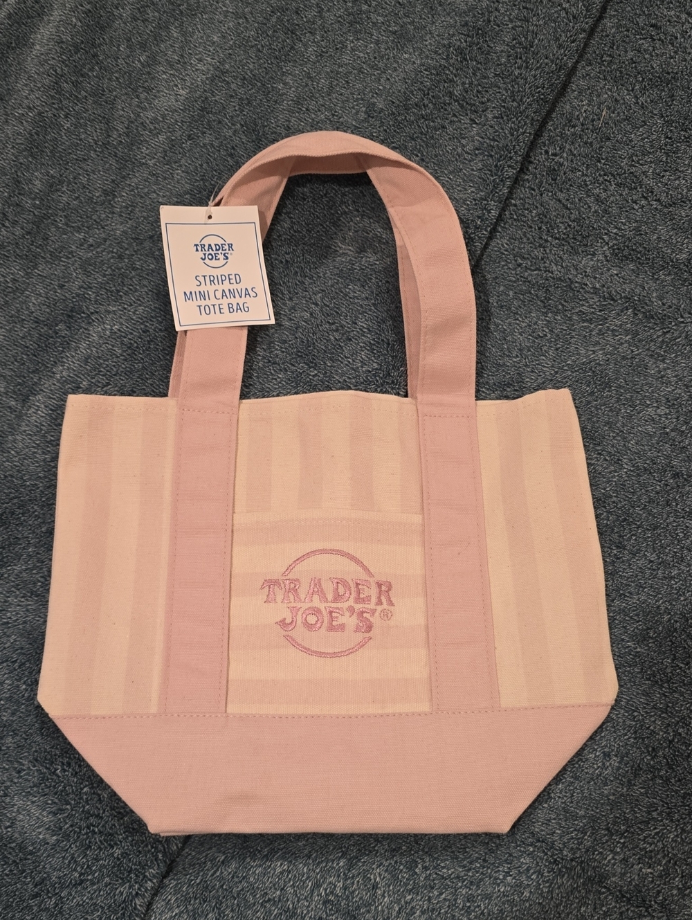 Trader Joe's  Mini Striped Tote in  Pink NWT